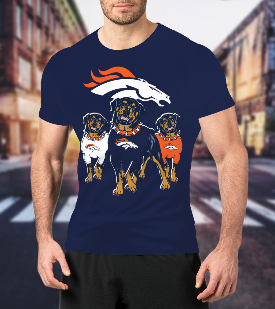 Rottweiler Dogs Denver Broncos T-Shirt