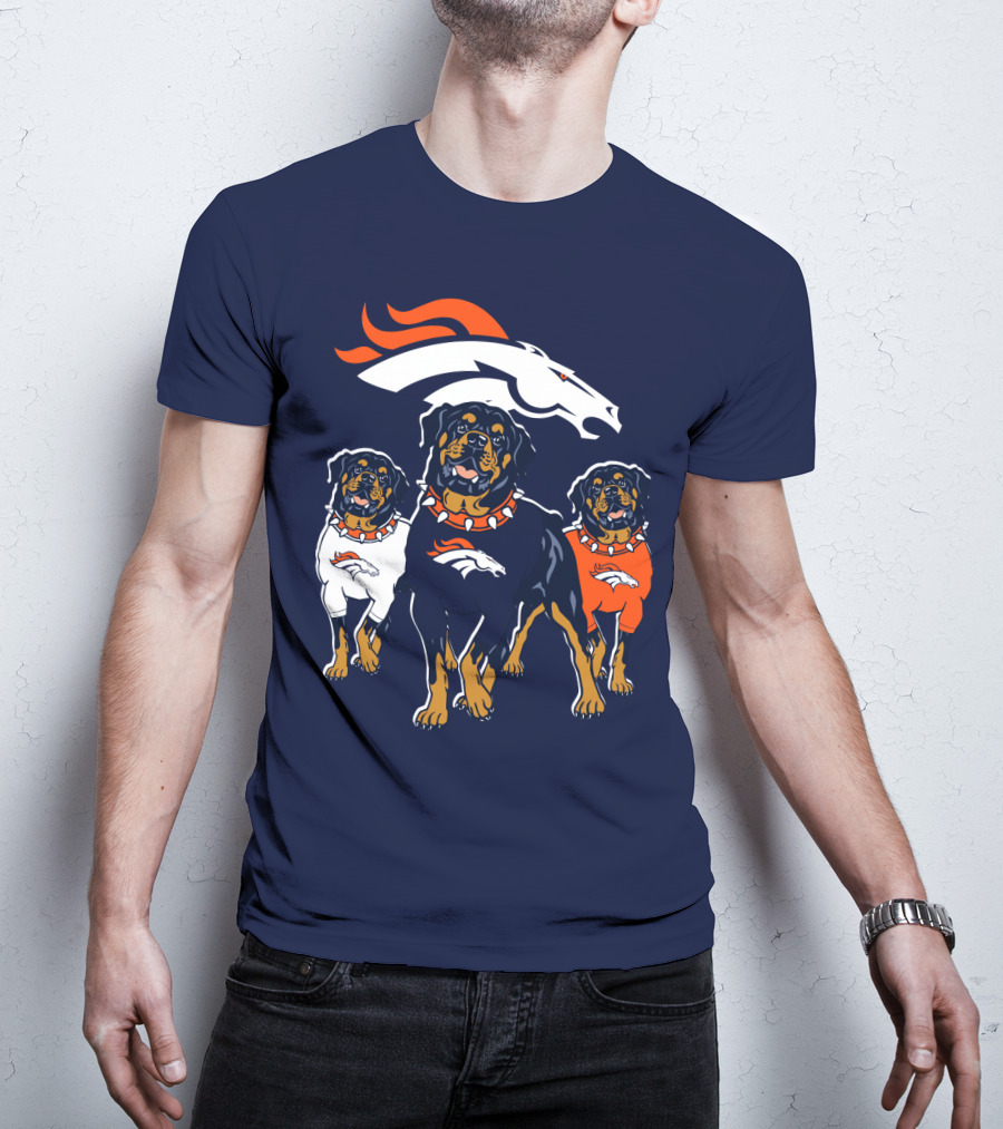 Rottweiler Dogs Denver Broncos T-Shirt