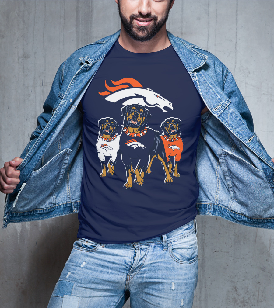 Rottweiler Dogs Denver Broncos T-Shirt