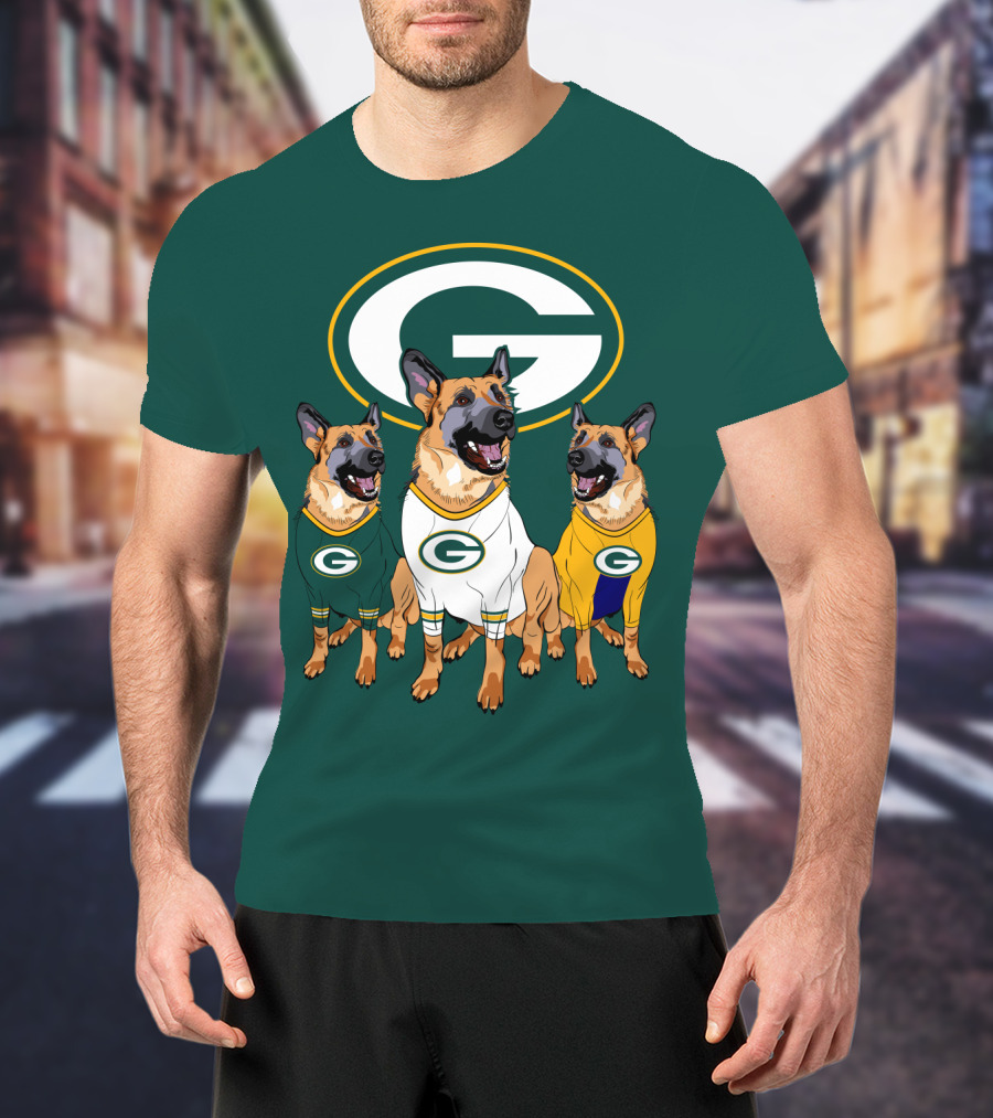 Green Bay Packers German Shepherd Trio T-Shirt