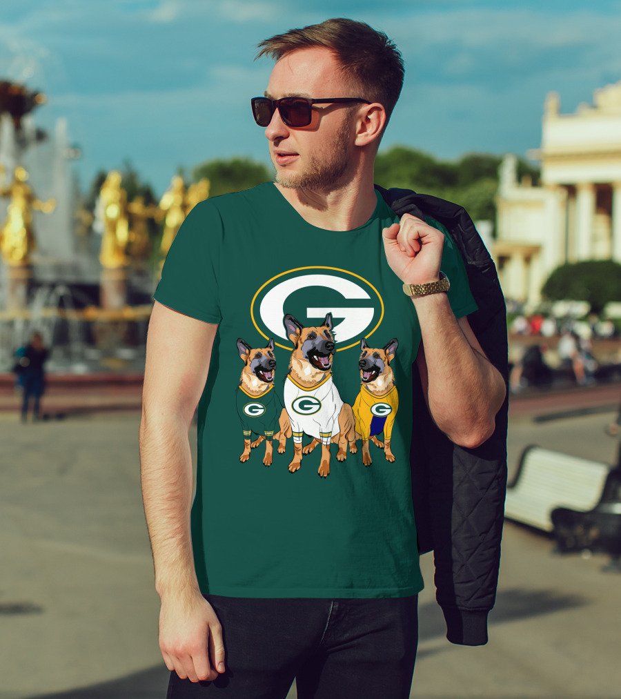 Green Bay Packers German Shepherd Trio T-Shirt