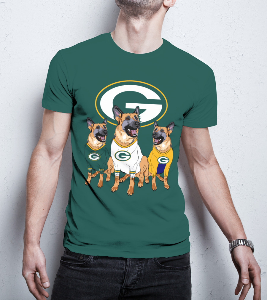 Green Bay Packers German Shepherd Trio T-Shirt