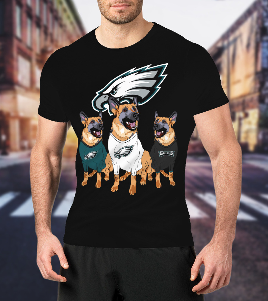 Philadelphia Eagles German Shepherd Trio T-Shirt