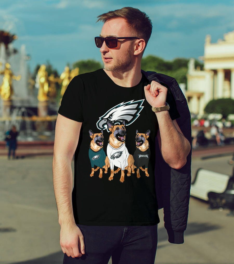 Philadelphia Eagles German Shepherd Trio T-Shirt