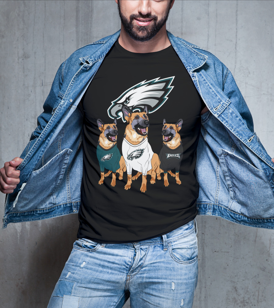 Philadelphia Eagles German Shepherd Trio T-Shirt