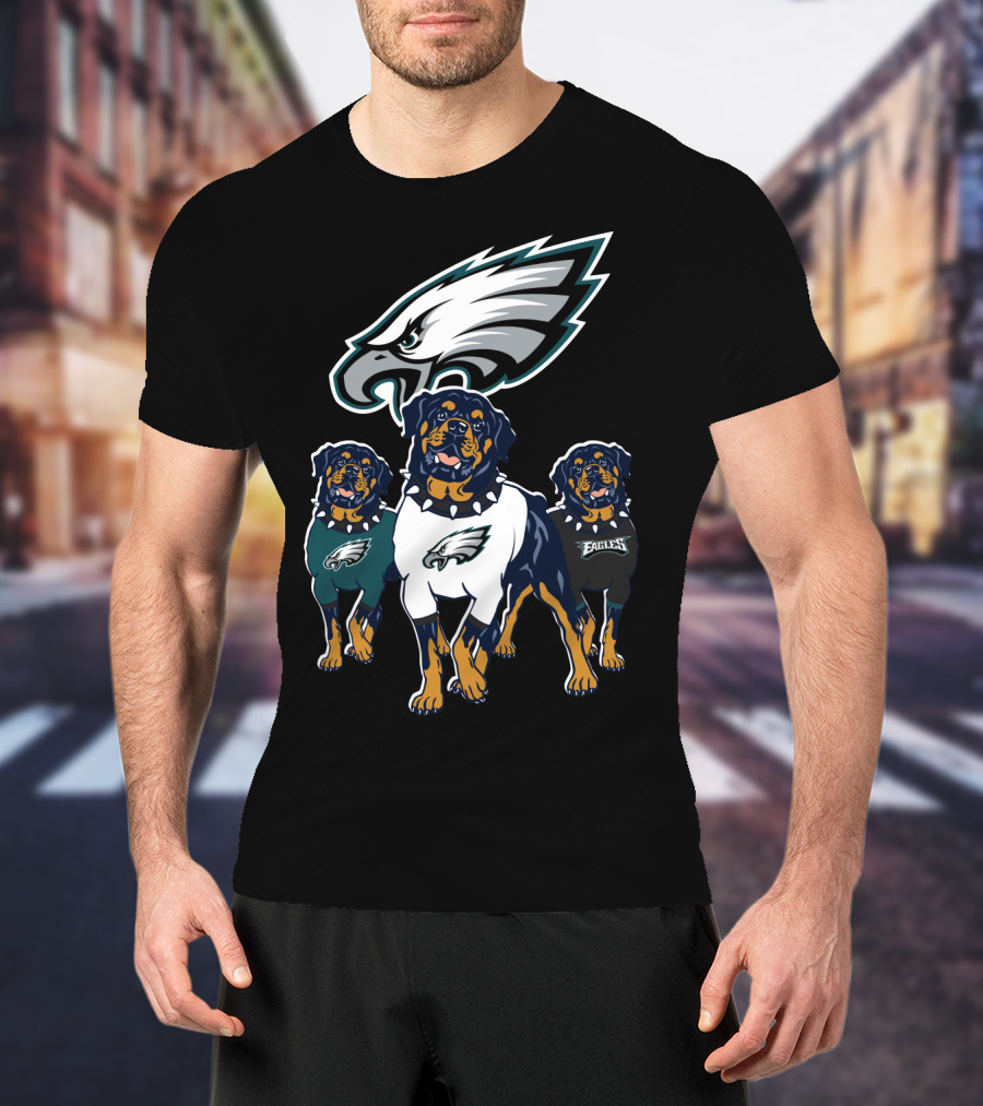 Philadelphia Eagles Rottweiler Trio T-Shirt