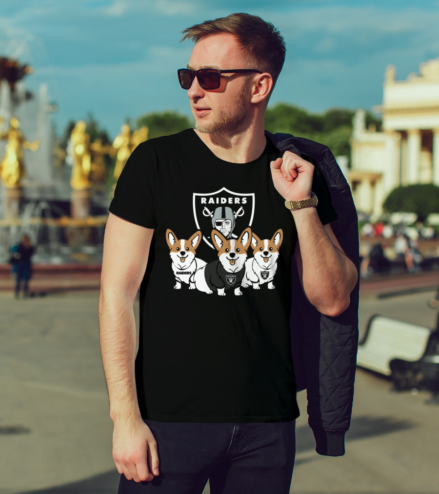 Las Vegas Raiders Corgi Dog T-Shirt
