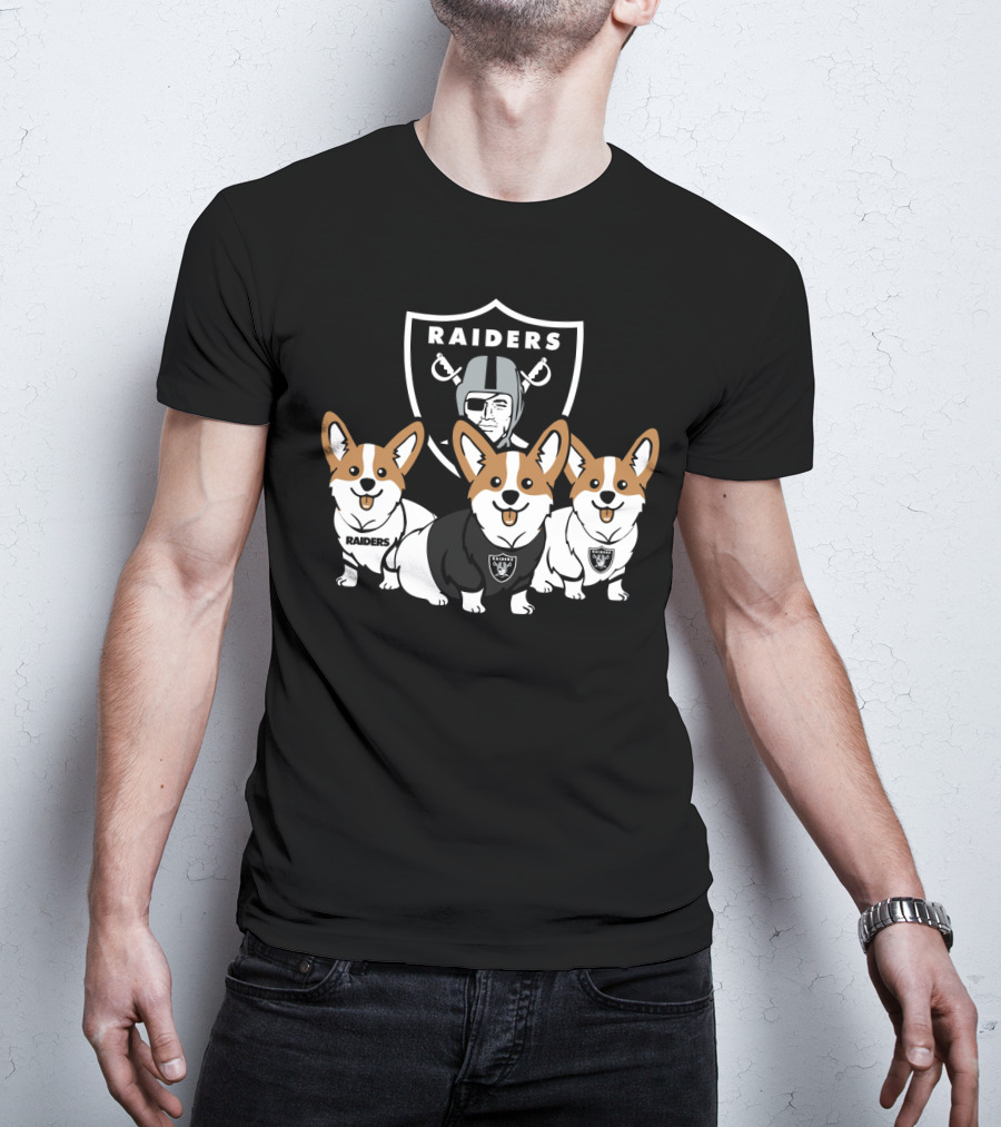Las Vegas Raiders Corgi Dog T-Shirt
