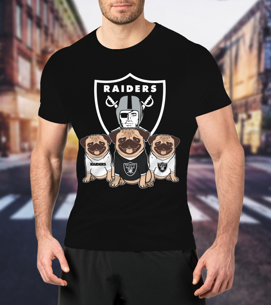 Las Vegas Raiders Pug In Team Gear T-Shirt