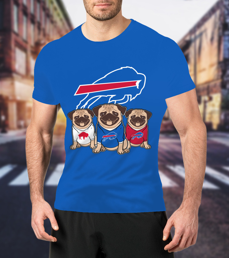 Buffalo Bills Pug Trio T-Shirt