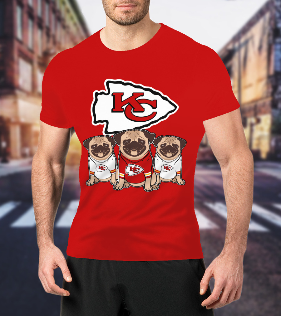 Kansas City Chiefs Pug Lovers Football Team T-Shirt