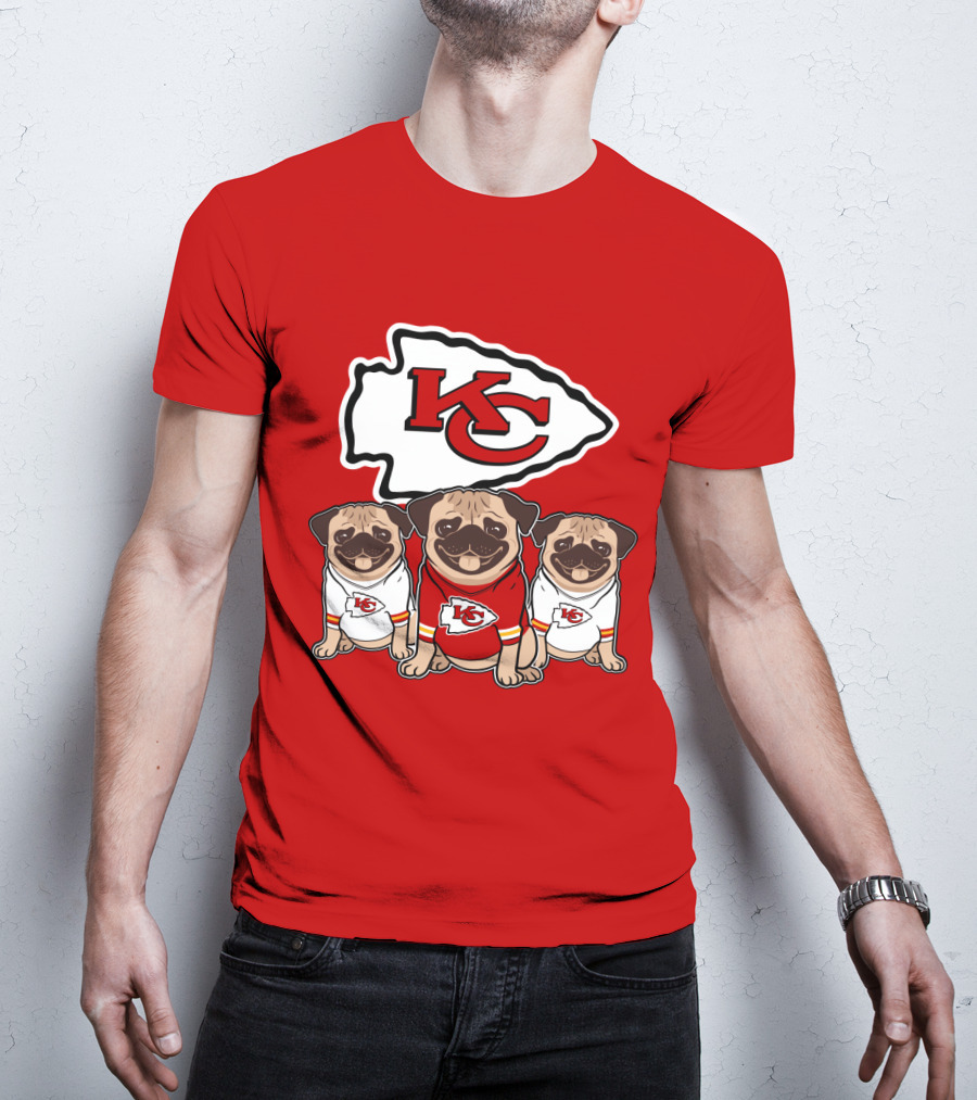 Kansas City Chiefs Pug Lovers Football Team T-Shirt