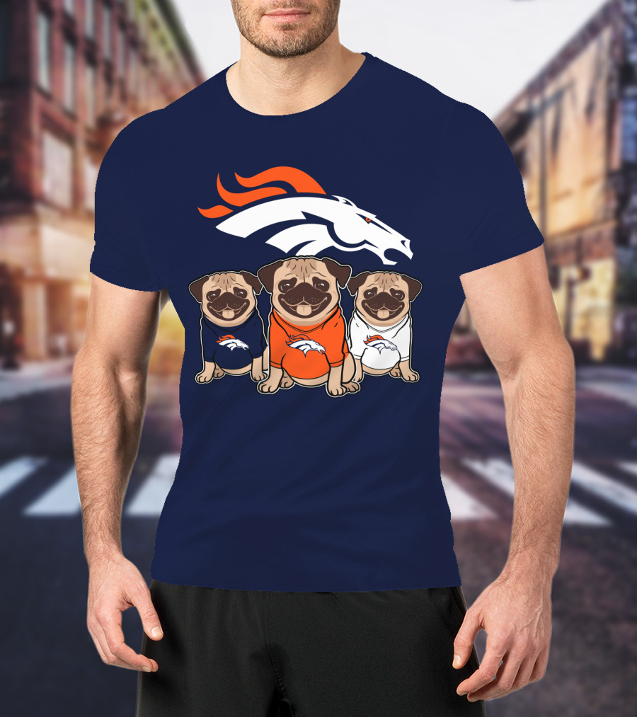 Pug Broncos Trio T-Shirt