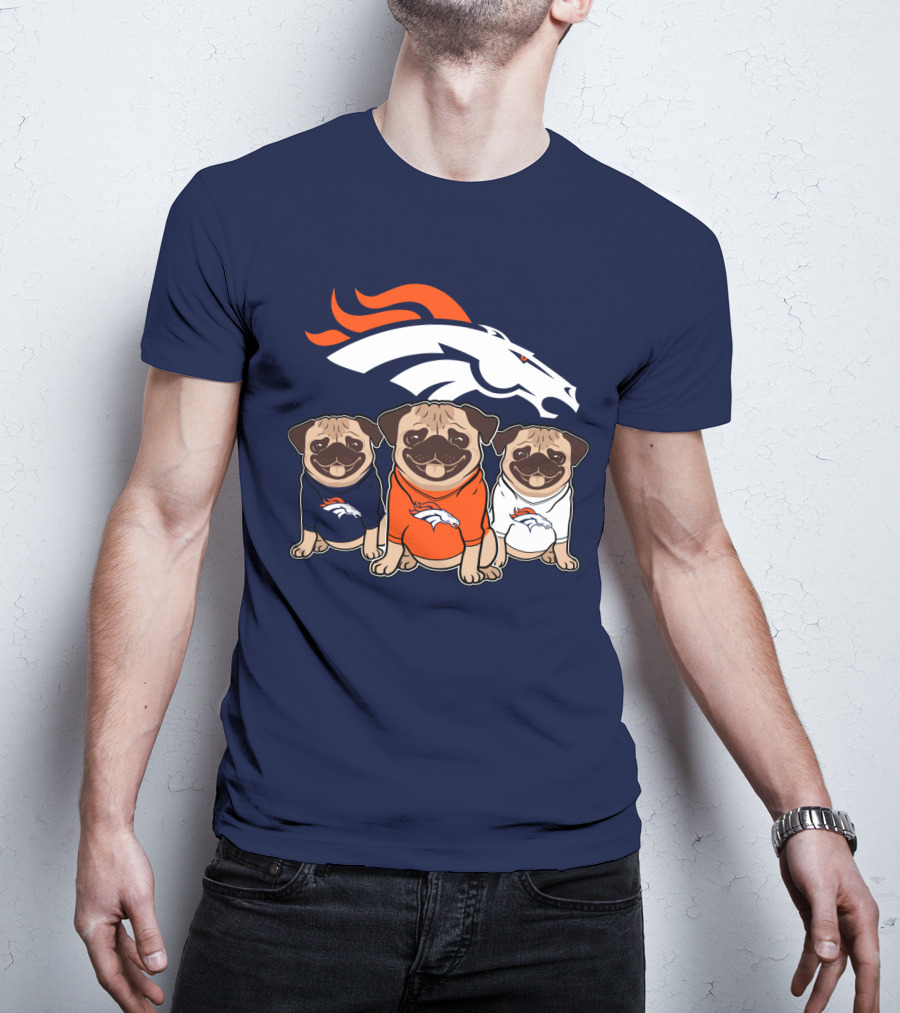 Pug Broncos Trio T-Shirt