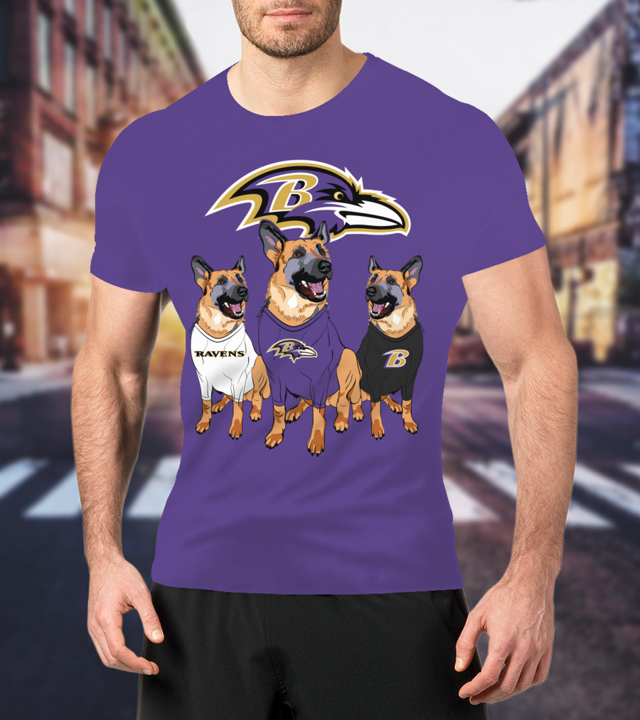 Ravens German Shepherd Trio T-Shirt