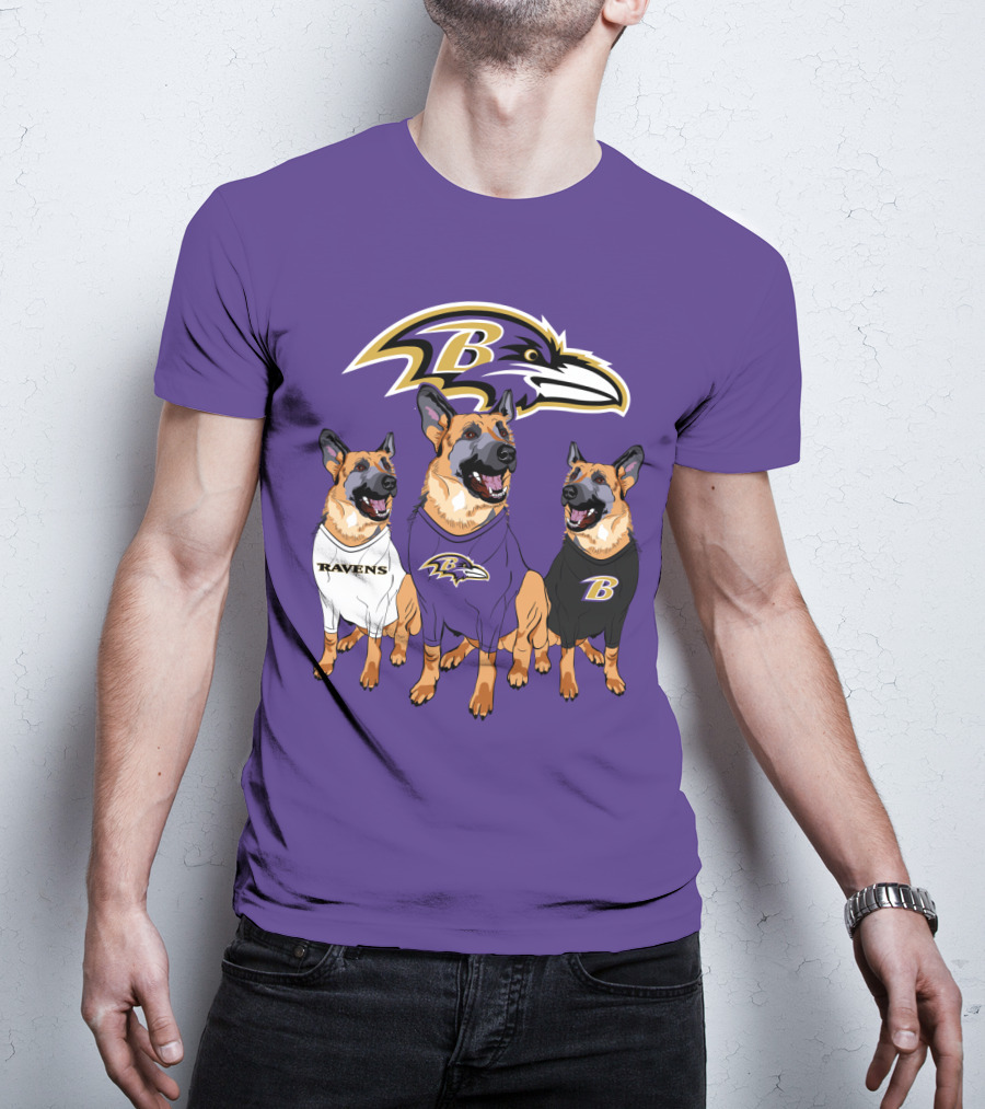 Ravens German Shepherd Trio T-Shirt
