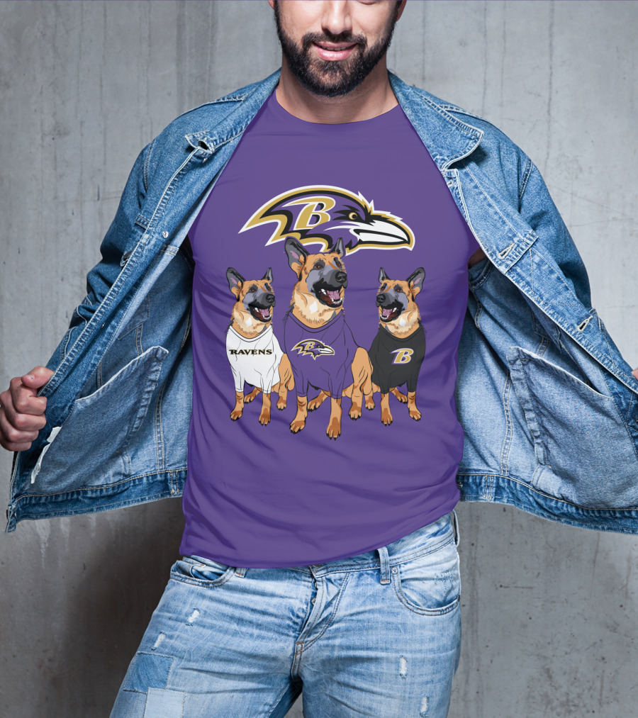 Ravens German Shepherd Trio T-Shirt
