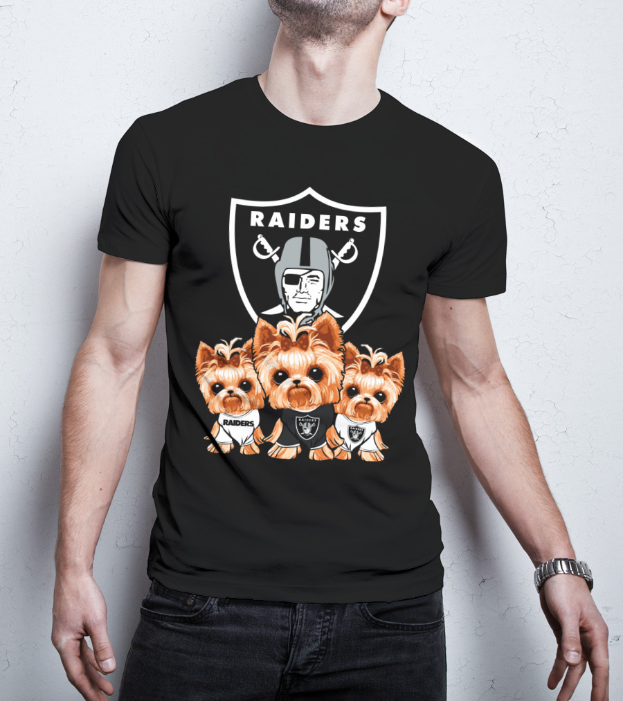 Yorkshire Terrier Dogs Las Vegas Raiders NFL Football Fa T-Shirt