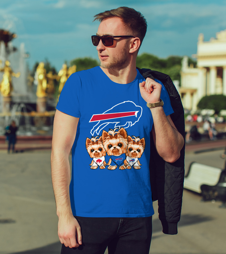 Buffalo Bills Yorkshire Terrier With Team T-Shirt