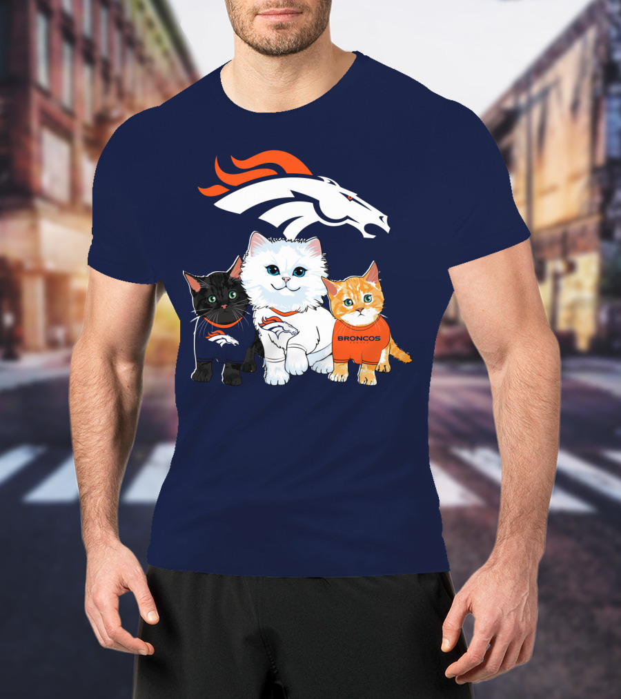 Denver Broncos Cat Trio T-Shirt
