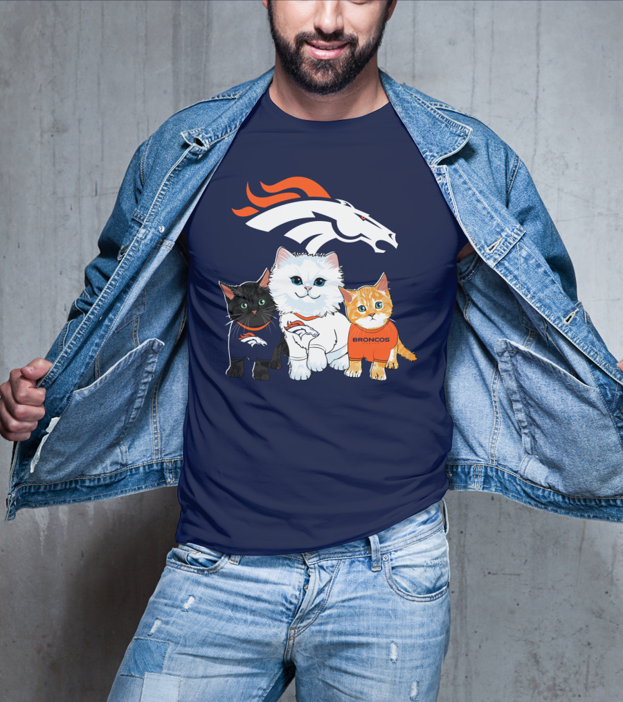 Denver Broncos Cat Trio T-Shirt