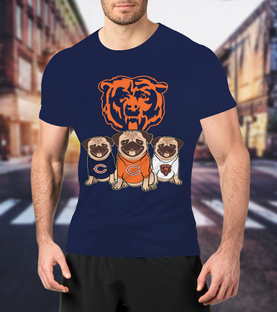 Chicago Bears Pugs T-Shirt