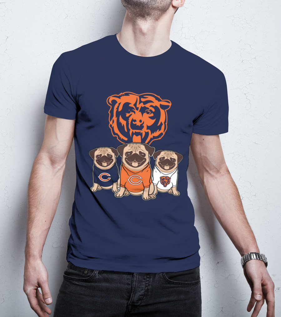 Chicago Bears Pugs T-Shirt
