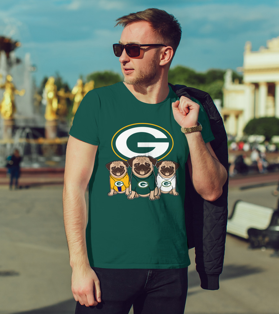 Green Bay Packers Pug Trio T-Shirt