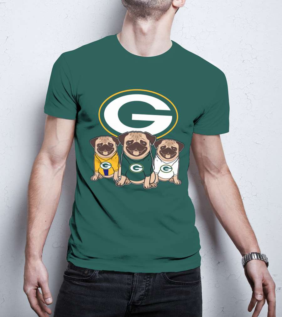 Green Bay Packers Pug Trio T-Shirt