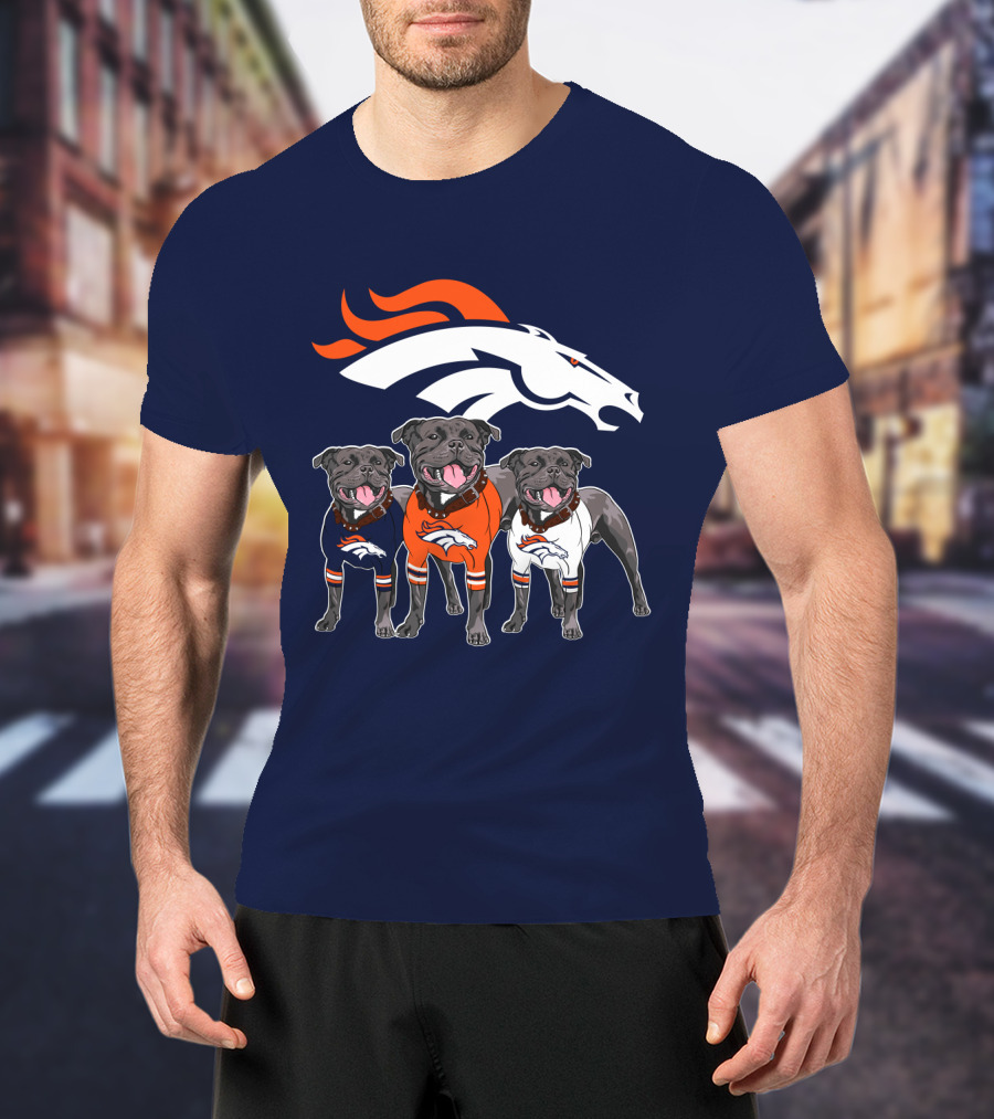 Denver Broncos Pitfull Dog Trio T-Shirt