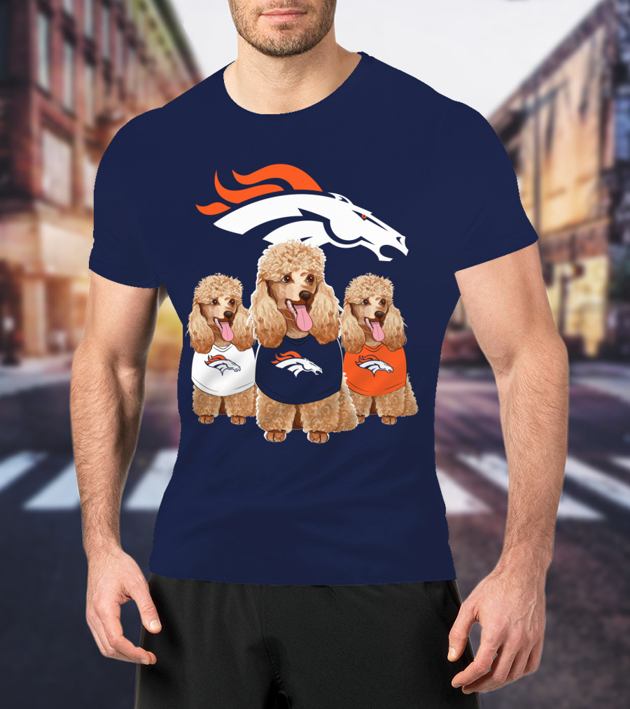 Denver Broncos Poodle T-Shirt