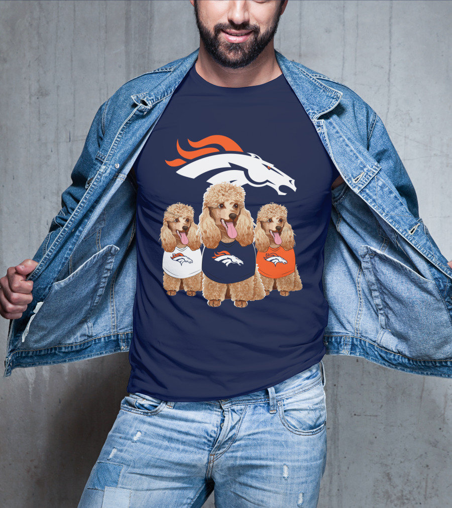 Denver Broncos Poodle T-Shirt