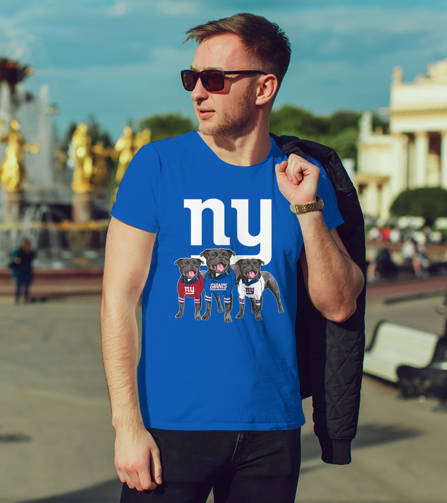 Ny Giants Pug Trio T-Shirt