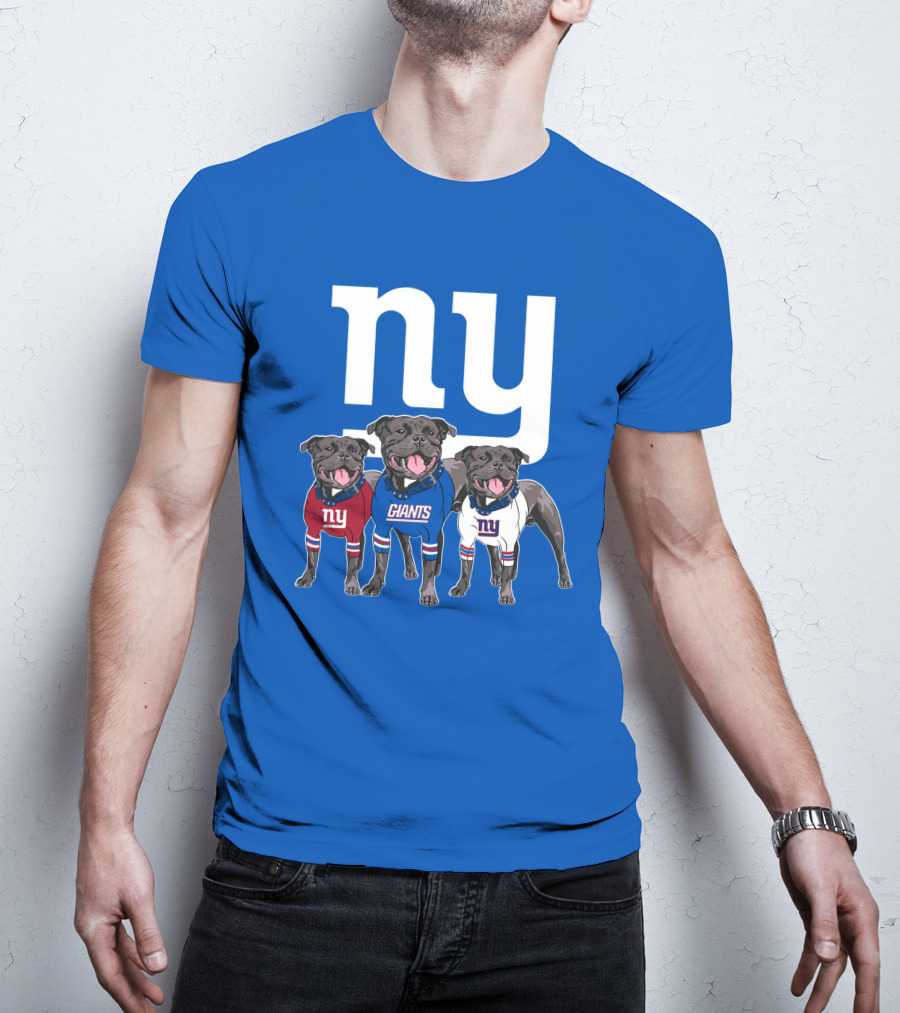 Ny Giants Pug Trio T-Shirt