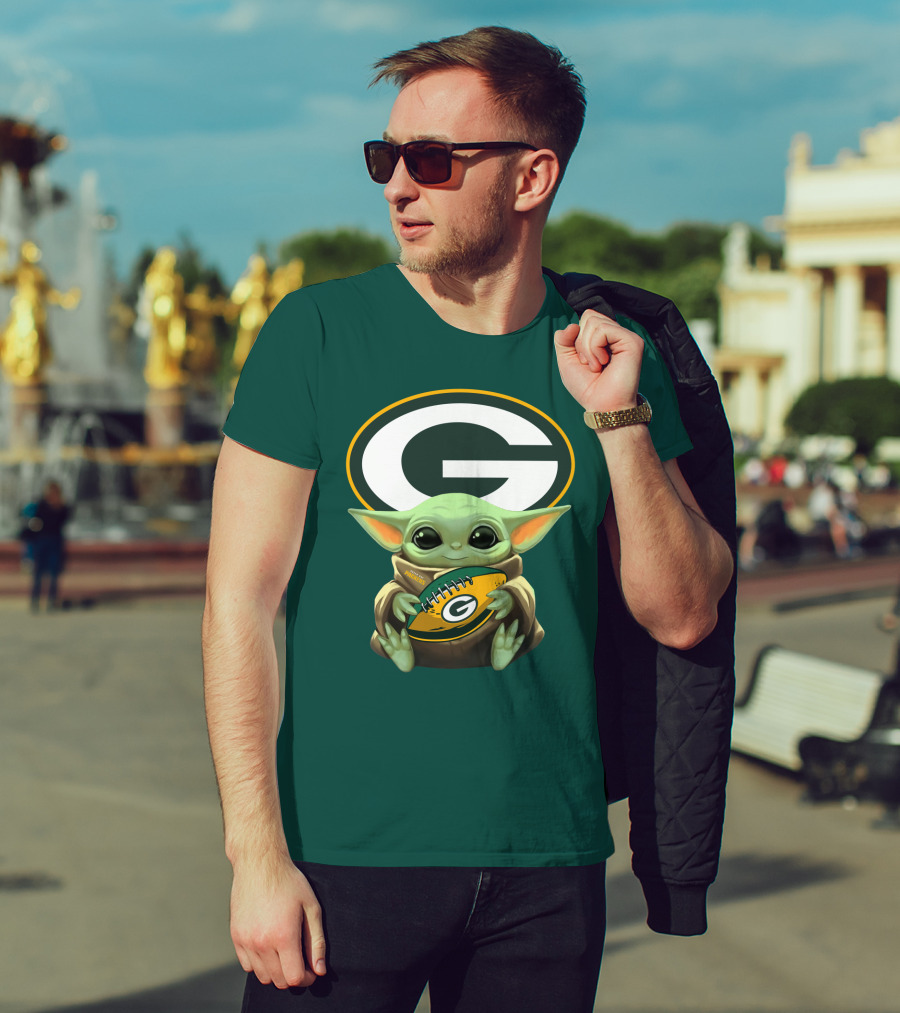 Grogu Green Bay Packers Football Fan T-Shirt