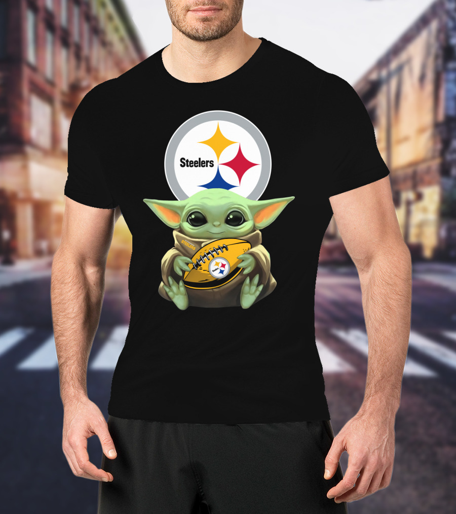 Baby Yoda Steelers Nfl Football T-Shirt