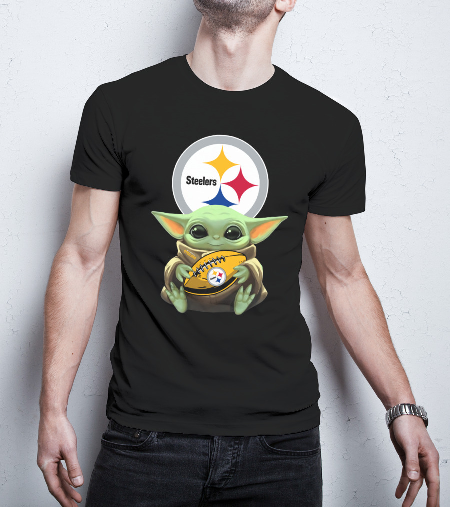Baby Yoda Steelers Nfl Football T-Shirt