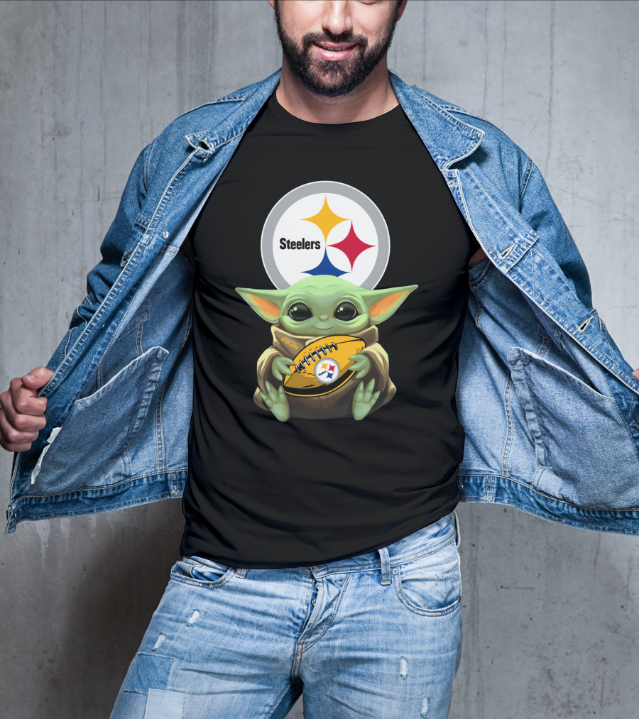 Baby Yoda Steelers Nfl Football T-Shirt
