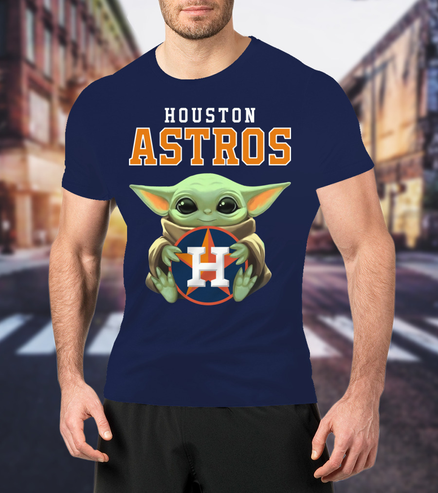 Houston Astros Baby Yoda Logo Fan T-Shirt