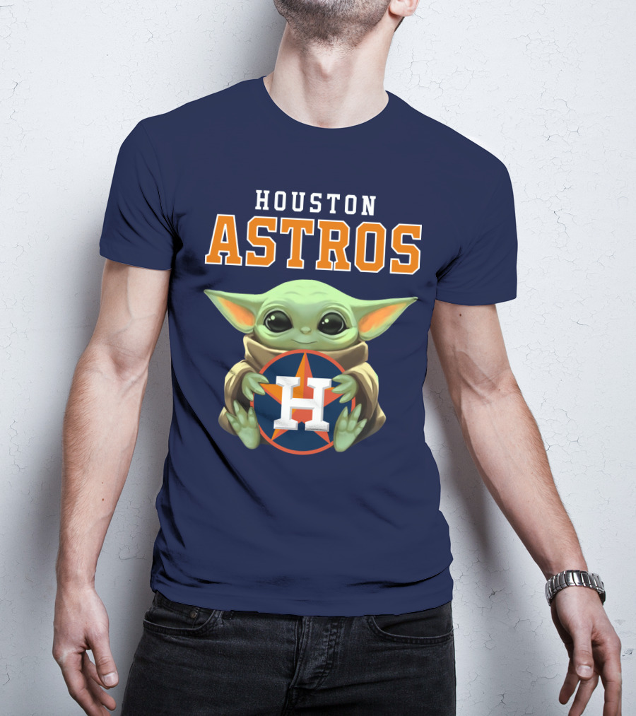 Houston Astros Baby Yoda Logo Fan T-Shirt