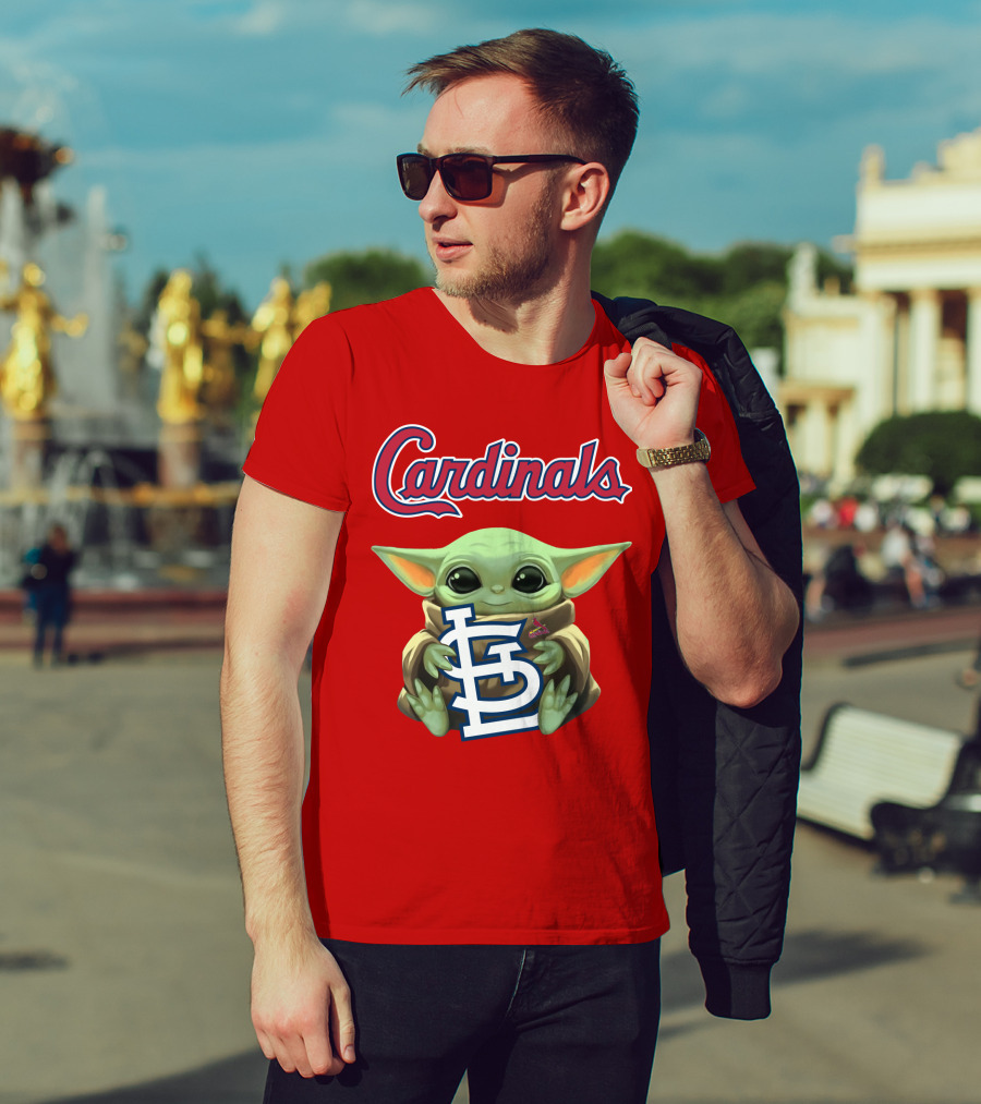 Cardinals Baby Yoda Holding St. Louis T-Shirt