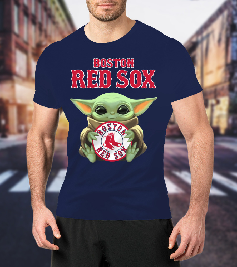 Boston Red Sox Baby Yoda Holding Team T-Shirt