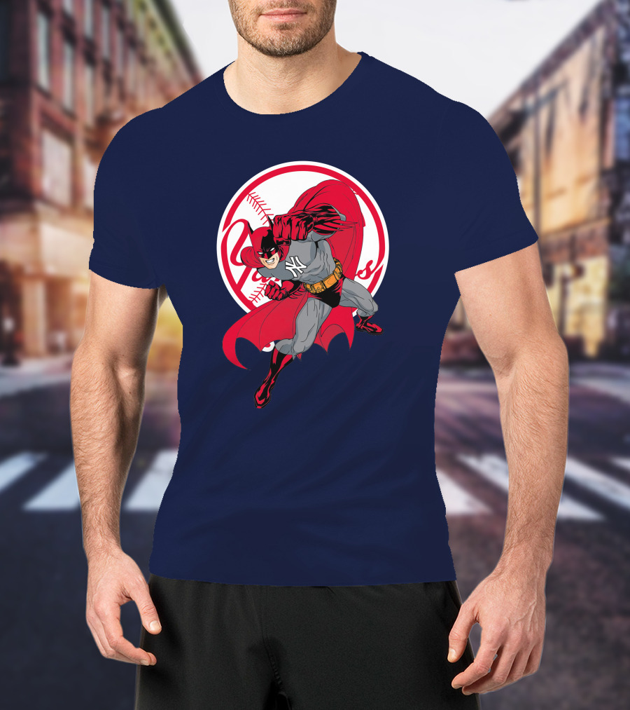 Batman Yankees Baseball Hero Iconic Mashup T-Shirt