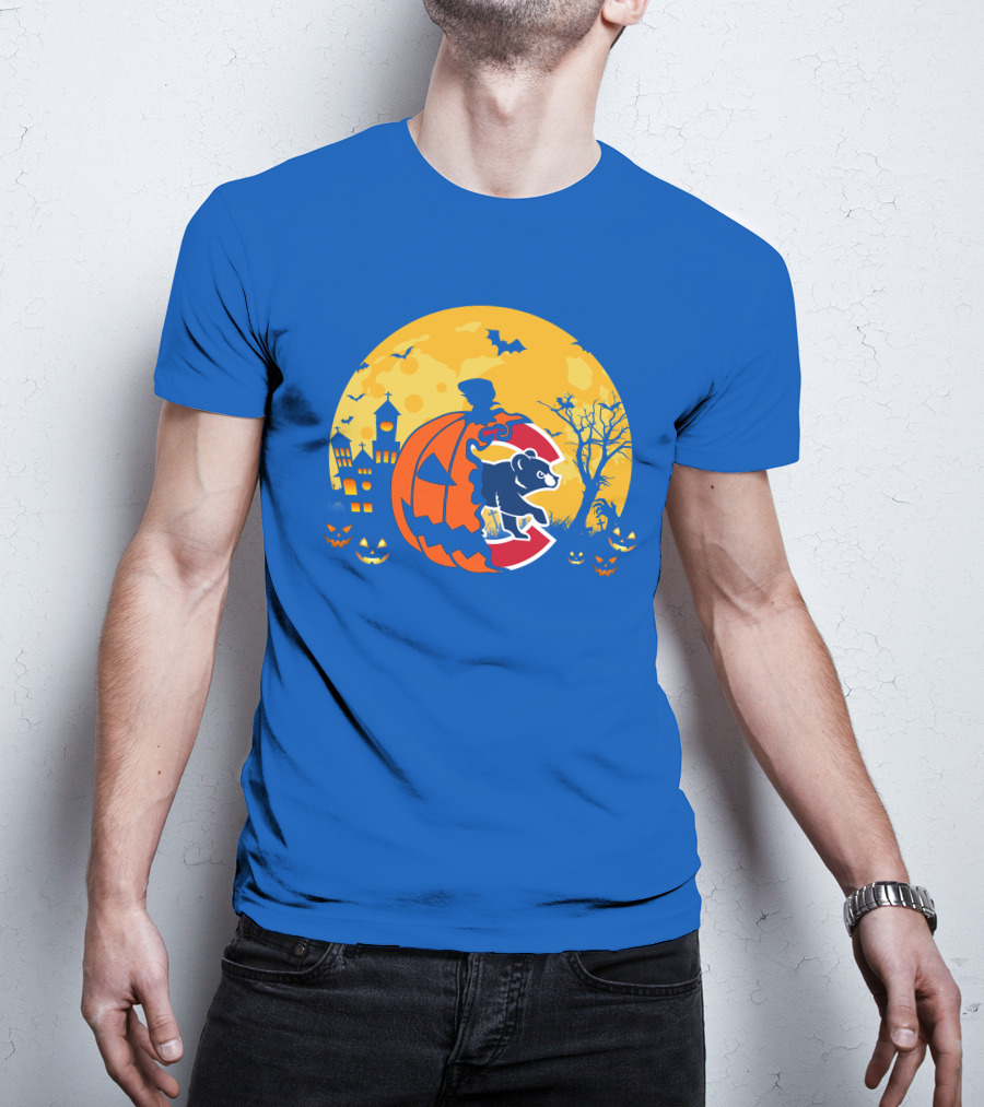 Chicago Cubs Halloween Full Moon T-Shirt