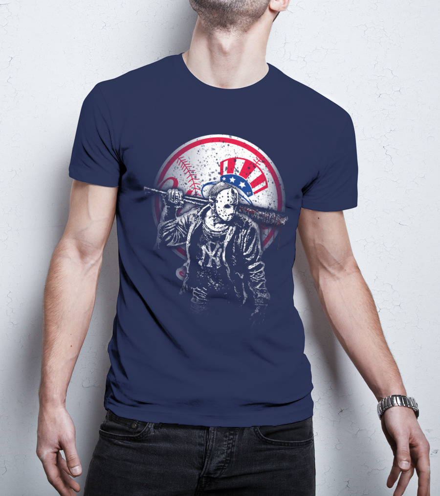 New York Baseball Icon With Mask And Bat T-Shirt