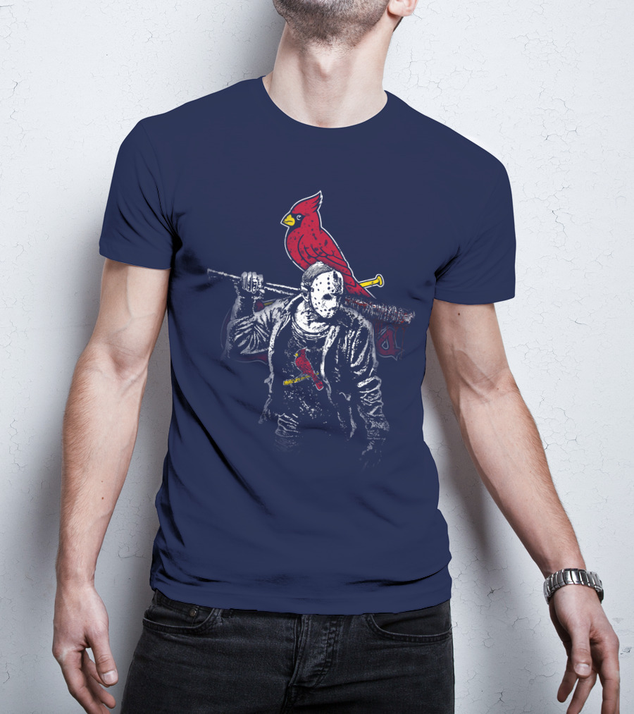 Cardinal Face Mask Bat T-Shirt