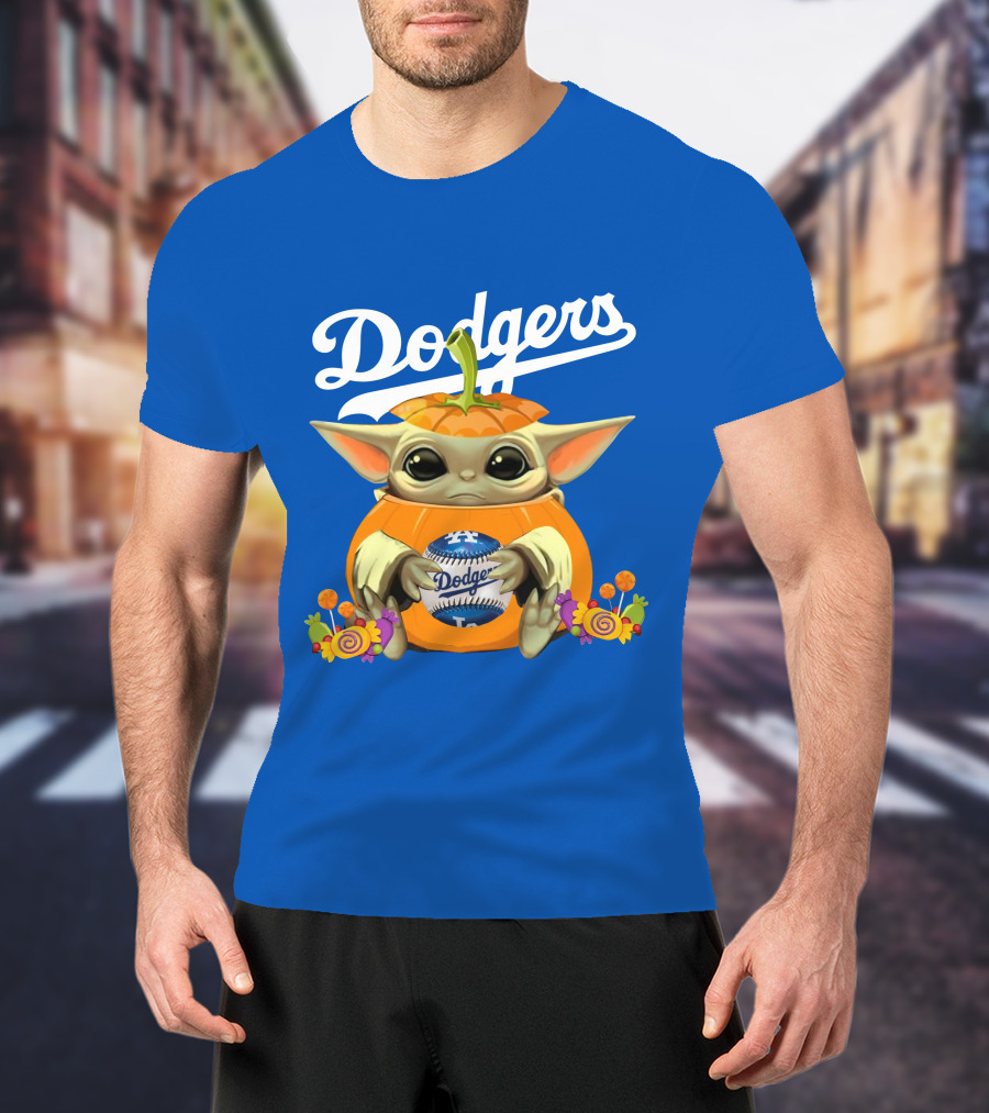 Dodgers Baby Yoda Pumpkin Halloween T-Shirt