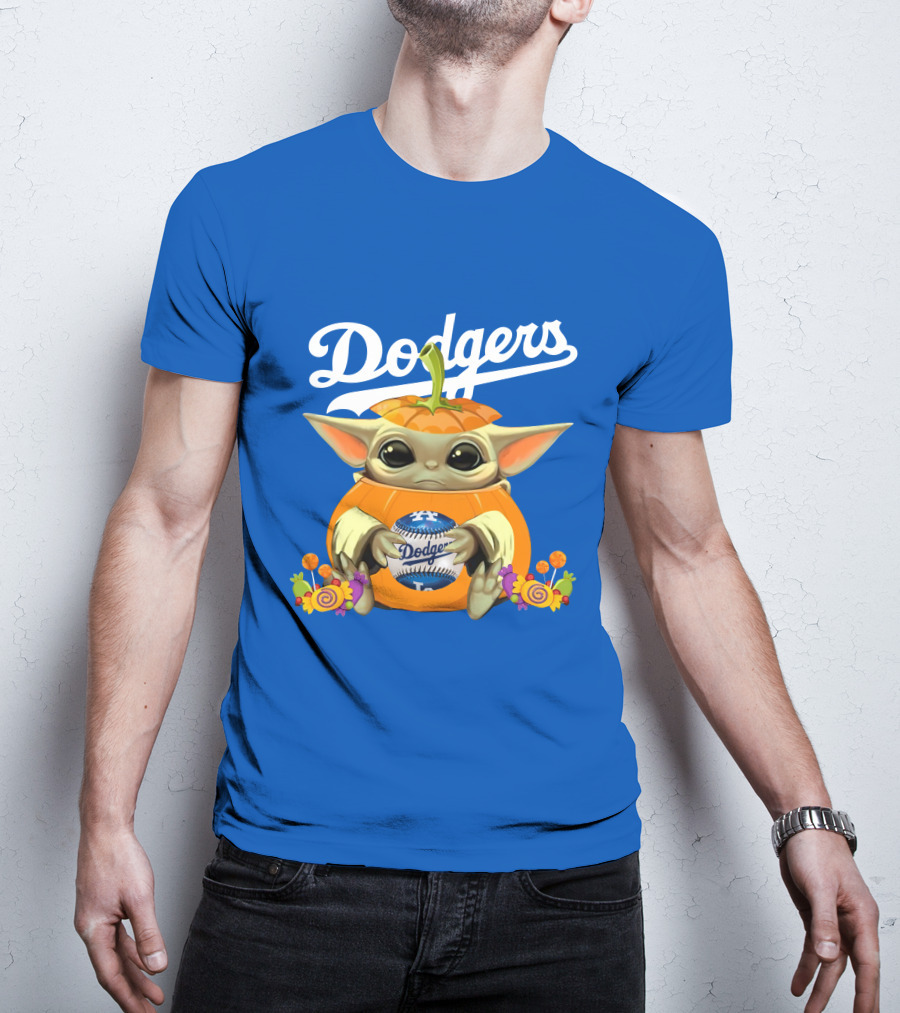 Dodgers Baby Yoda Pumpkin Halloween T-Shirt