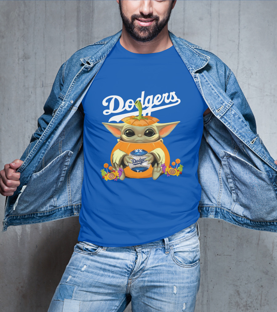 Dodgers Baby Yoda Pumpkin Halloween T-Shirt