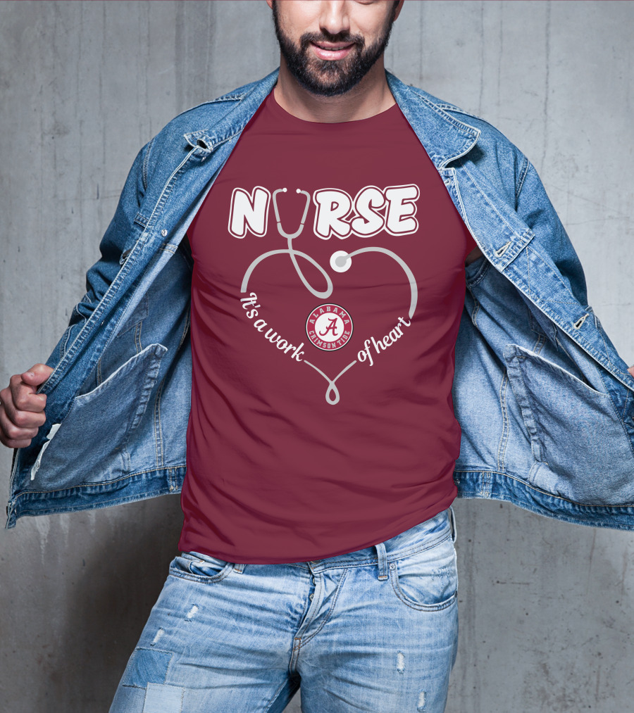 Nurse It's A Work Of Heart Alabama Crimson Tide T-Shirt